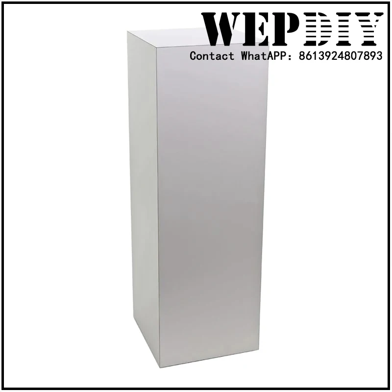 

New Wedding white metal backdrop wedding metal square shape Cylinder Plinth white metal display plinth