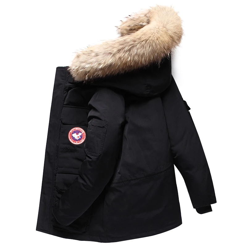Chaqueta de invierno para fuera de temporada, ropa de trabajo al aire libre de estilo canadiense, abrigo caliente de ganso para pareja-0