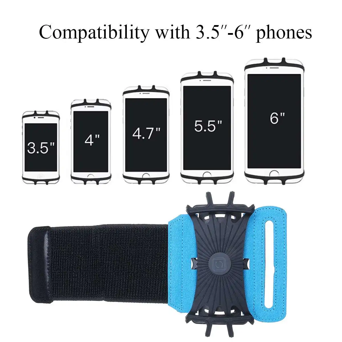 

Outdoor Gym Sports Running Phone Bag PU Case Universal Adjustable 180 Degree Rotatable Phone Holder Armband Bag Wristband Case