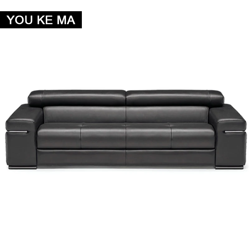 Современный минималистичный диван из натуральной кожи для гостиной Трехместный