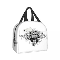 lotus skull design lunch bag kid women insulation portable waterproof picnic coole bag breakfast school reusable food bag