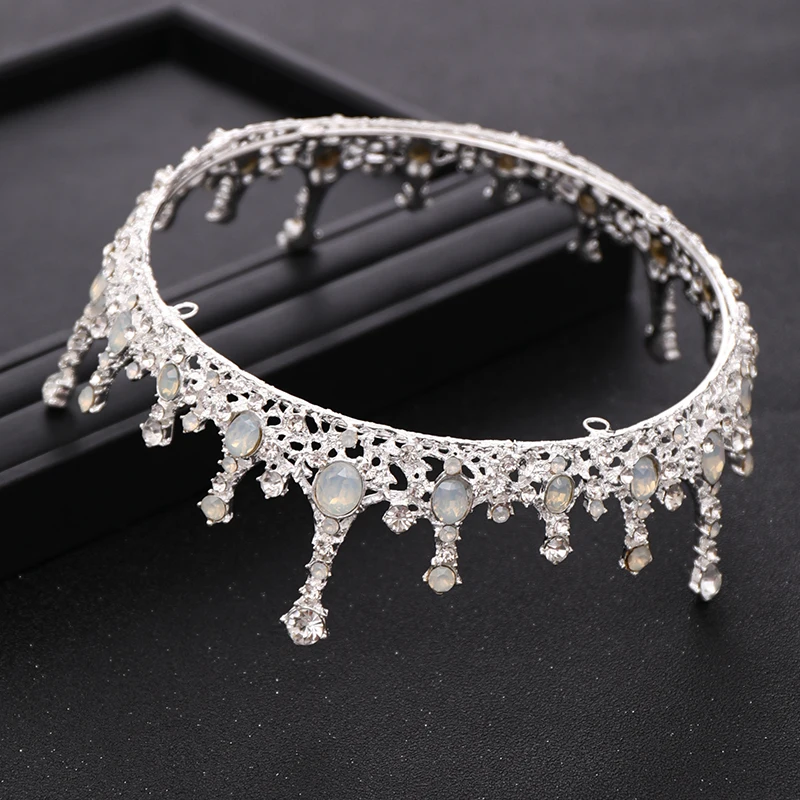 Тиара в стиле барокко со стразами и кристаллами Королевская корона свадебная