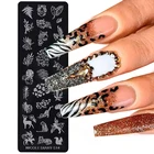Трафареты NICOLE DIARY с леопардовым принтом Тигр Змея дракона бабочки животных абстрактный шаблон трафареты для ногтей инструменты для дизайна ногтей
