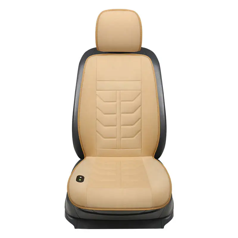 Beige 1 Pcs Автомобильная нагревательная Подушка зимняя автомобильная универсальная подушка для сиденья теплая и удобная автомобильная электрическая короткая плюшевая подушка с подогревом на сиденье - Название цвета: Beige 1 Pcs