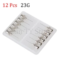 12 pcs 12 inch silver stainless steel 23ga connector glue head dispensing needle suitable for dispensing electronic components