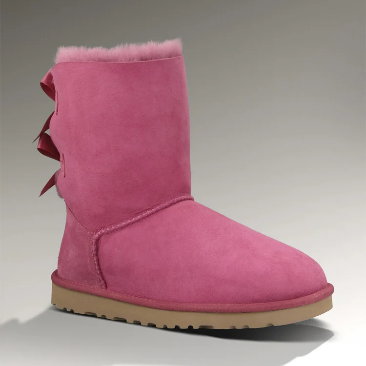 Rose Pink Модные женские ботинки; теплые шерстяные зимние ботинки; зимние ботинки из овечьей кожи; высококачественные Нескользящие женские ботинки с натуральным мехом - Цвет: Rose Pink