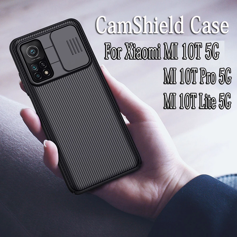 Для Xiaomi Mi 10T Pro 5G Case Nillkin CamShield Slide Camera защитный чехол для MI Lite задняя крышка|Бамперы|