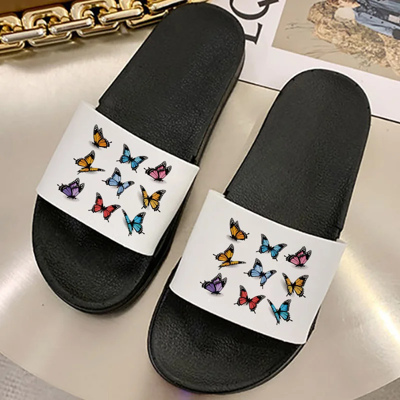 

Women Sandals 2021 Harajuku Flat Bottom Flip Flops Shoes Summer Beach Non-slip Pattern Soft Sole Slide Sandalias Plus Size 41