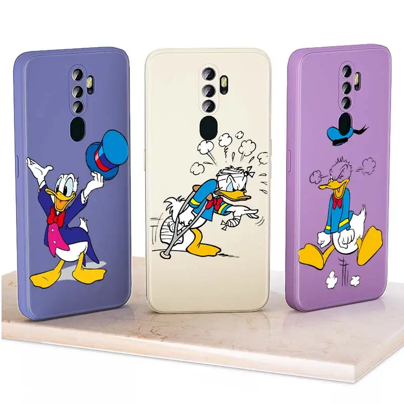 donald duck for oppo a93s a74 a94 5g ax5 a31 find x3 x2 lite neo f17 f11 pro f7 f5 liquid silicone phone case free global shipping