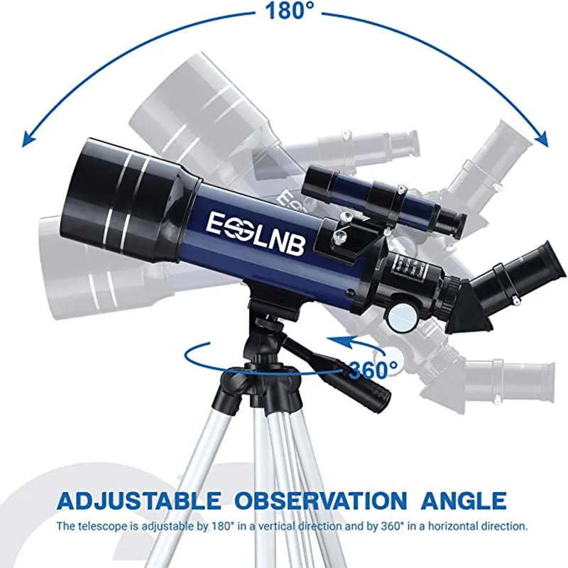 F36070 Astronomical Telescope with  Adjustable Tripod for Beginner Terrestrial Space Telescope Erecting Image Moon Watching