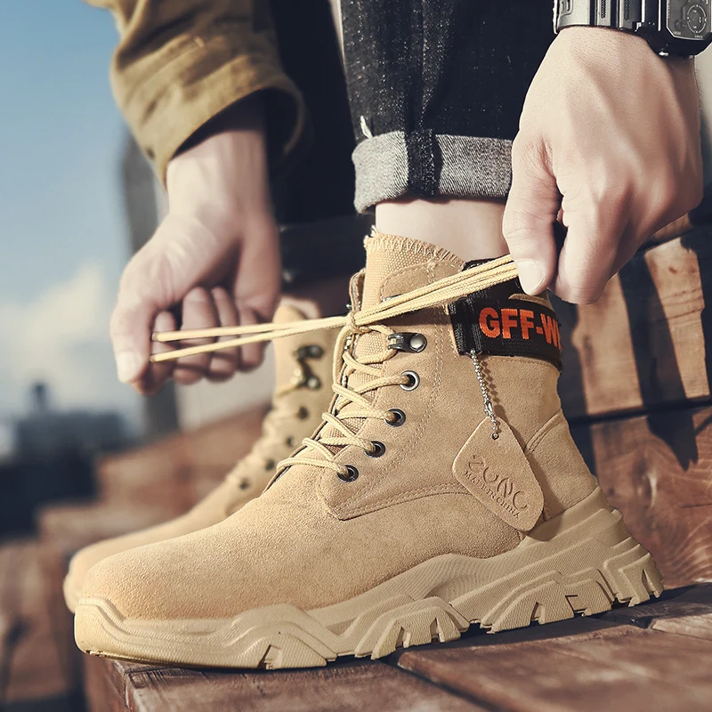 2019 джинсовые ботинки для пеших прогулок Мужская парусиновая зимняя рабочая