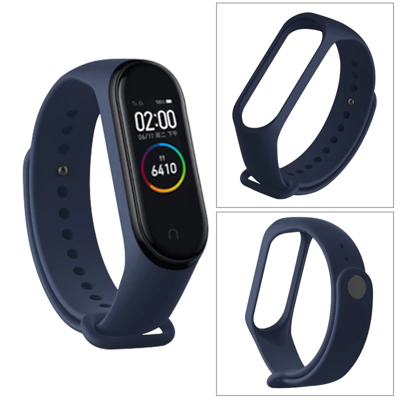 Силиконовый ремешок для браслета Xiaomi Mi Band 4 защитная пленка экрана розовый на Xiomi 3
