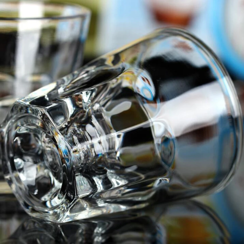 1 шт. Чистая Хрустальная восьмиугольная чашка бокал для ликера короткие бокалы