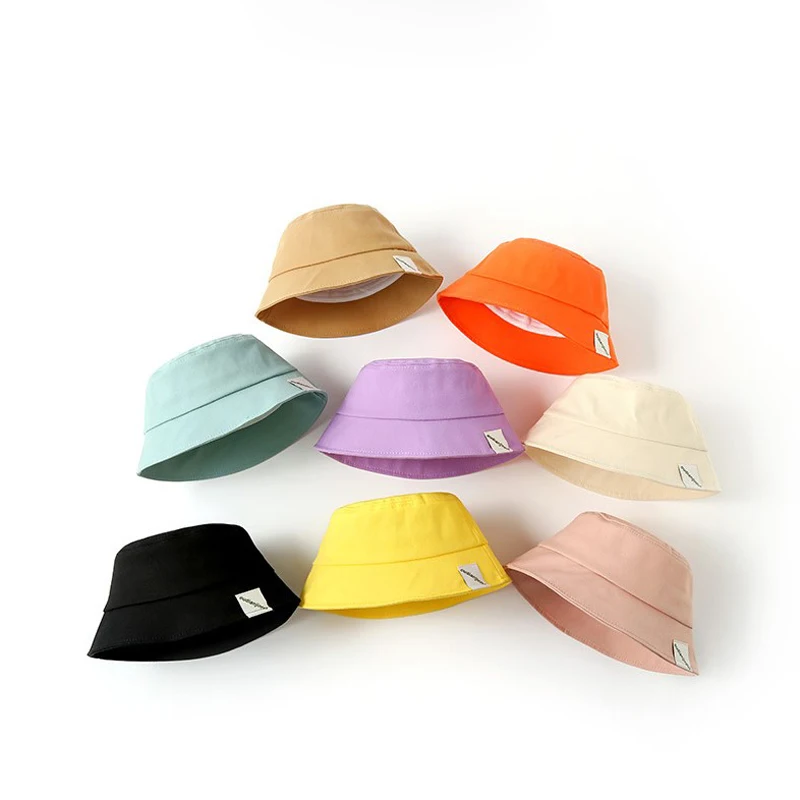 

Spring Autumn Cotton Baby Hats Solid Color Kids Boys Girls Outdoor Sun Hats Summer Beach Caps Fisherman Hat