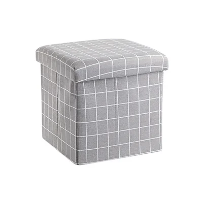 A-Light gray Льняной тканый пуф для хранения складной бытовой журнальный столик диван табурет для ног оттоманская коробка для замены обуви скамейка mx9171609 - Цвет: A-Light gray