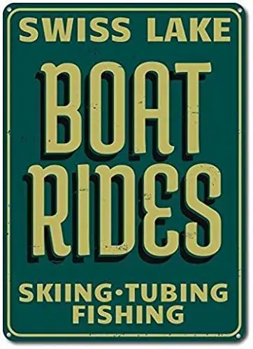 

Metal Signs Boat Rides Sign, Custom Lake House Sign, Skiing Tubing Fishing Sign, Lake Name Sign, Personalized Lake Decor