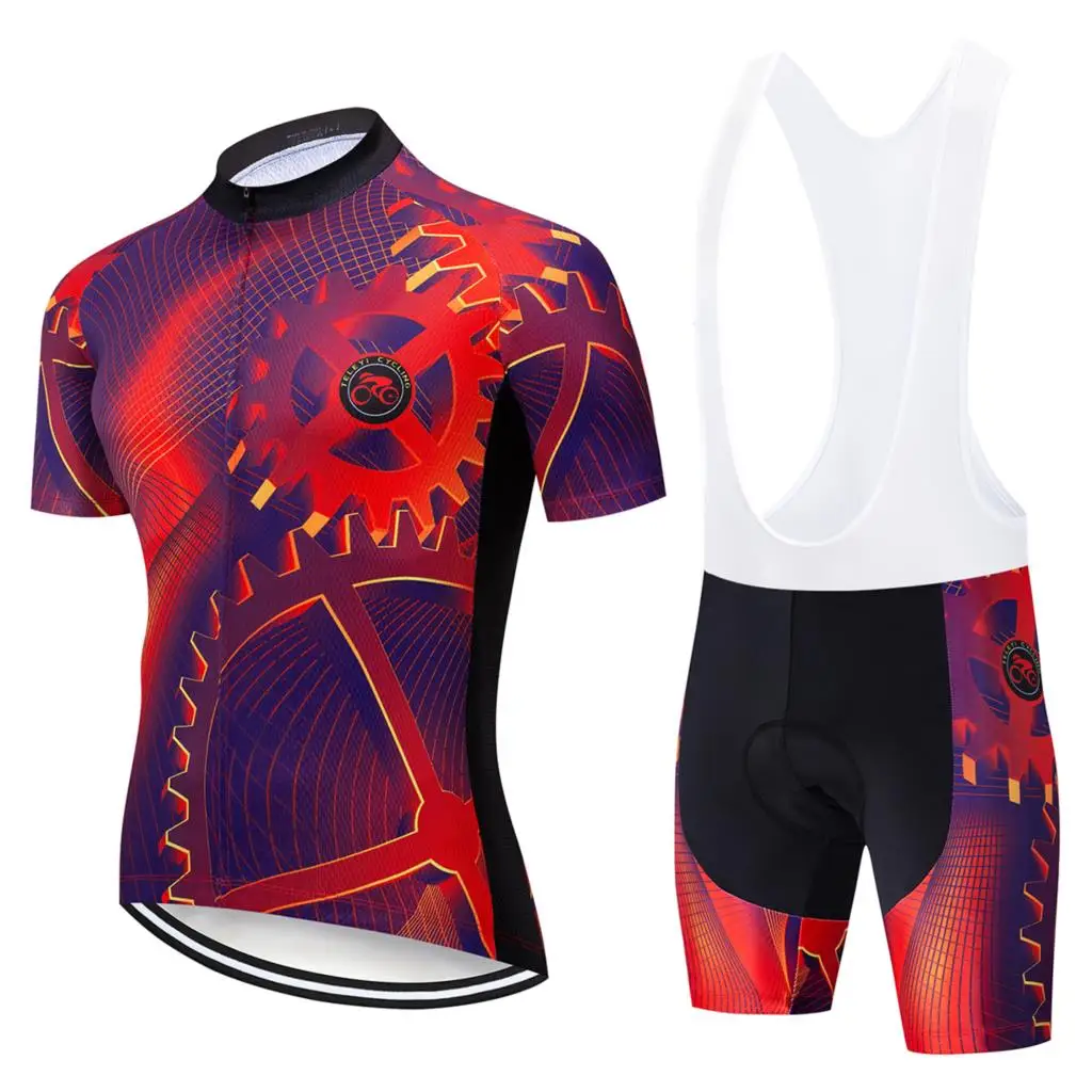 Лето TELEYI Велоспорт Джерси с коротким рукавом набор Майо Ropa Ciclismo Uniformes быстросохнущая велосипедная Одежда MTB велосипедная одежда - Цвет: No.9