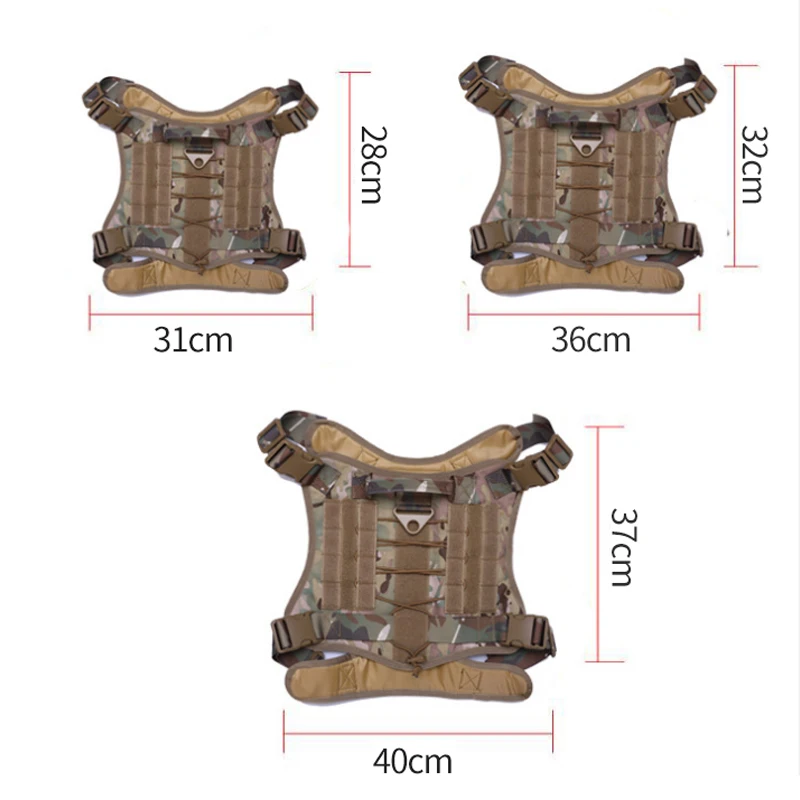 

Military Tactical Dog Harness Front Clip Law Enforcement K9 Working Pet Dog Durable Vest For Small Large Dogs 1000D Nylon