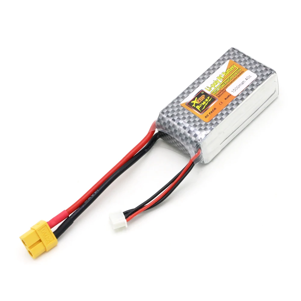 5 шт лот zop power lipo батарея 111 в 1500 мач 3s 40c max 60c xt60