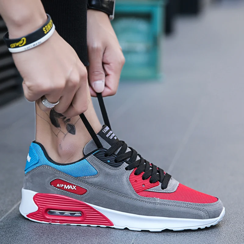 Men Air Mesh Casual Shoes Air-Cushion Flat Non-Leather Anti-Slip Man Sneakers Outdoor Jogging Trainer Male Footwear XX9816Sa | Обувь