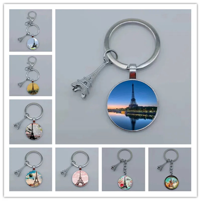 Новая модная стеклянная скошенная подвеска с изображением Эйфелевой