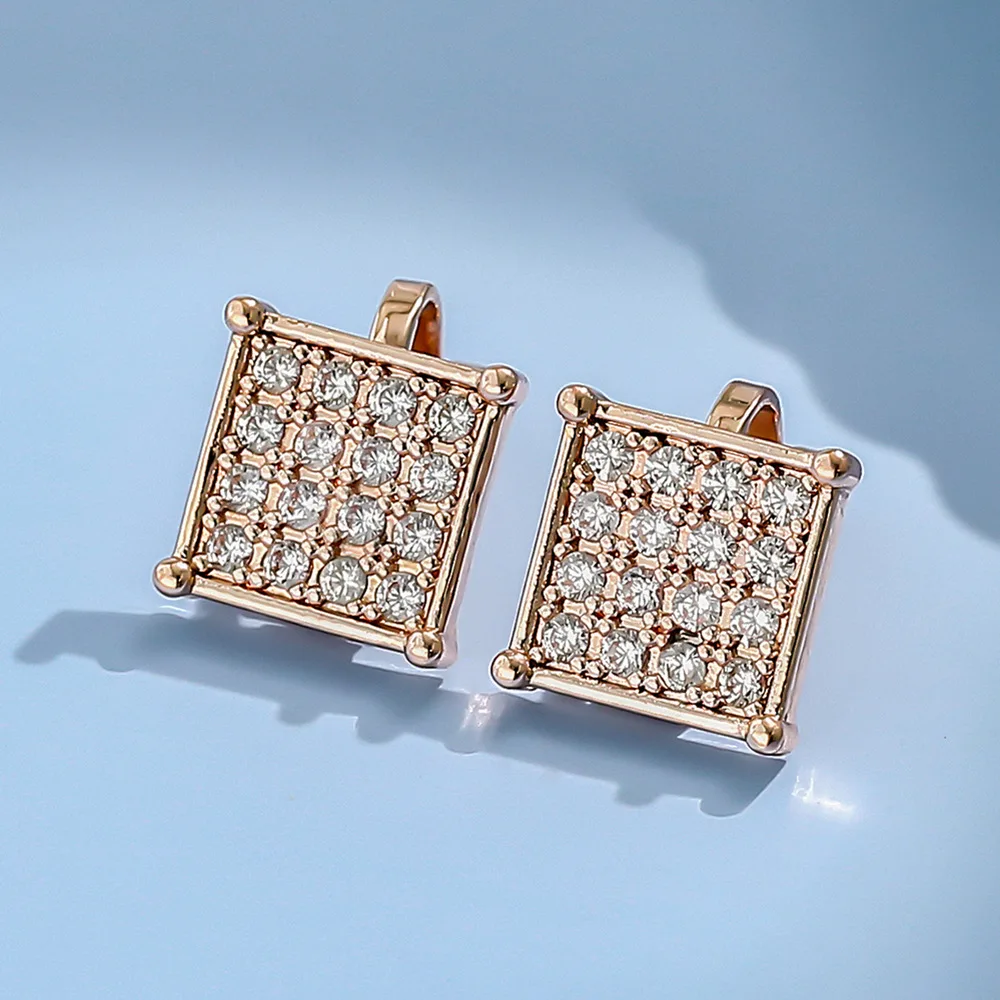 

S2245 Fashion Jewelry Geometric Ear Clip Zircon Square Earclip Earrings