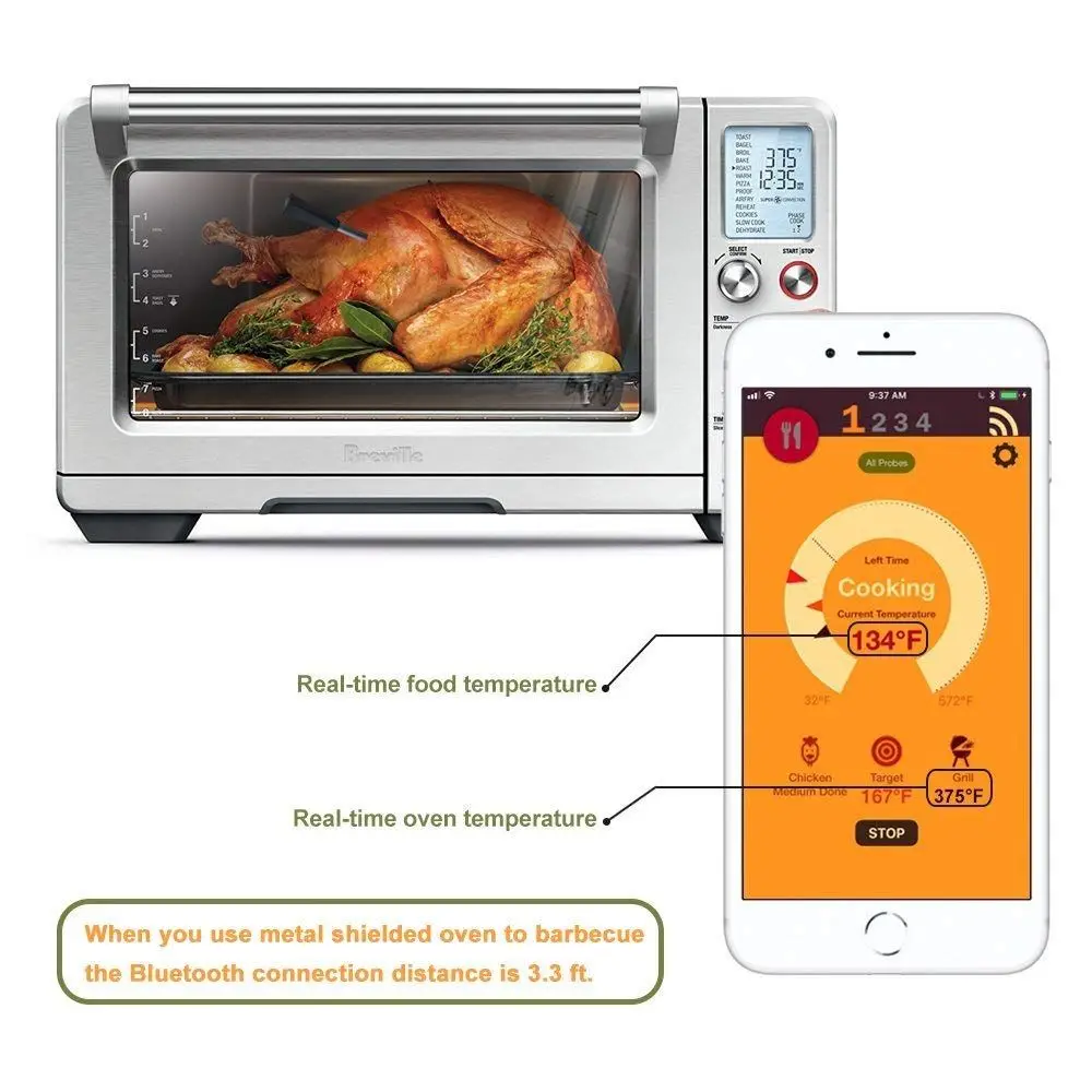 

BBQ Wireless Bluetooth BBQ Thermometer Kitchen Smart Food Oven Thermometer Probe Barbecue Shop Digital Bluetooth BBQ Accessories