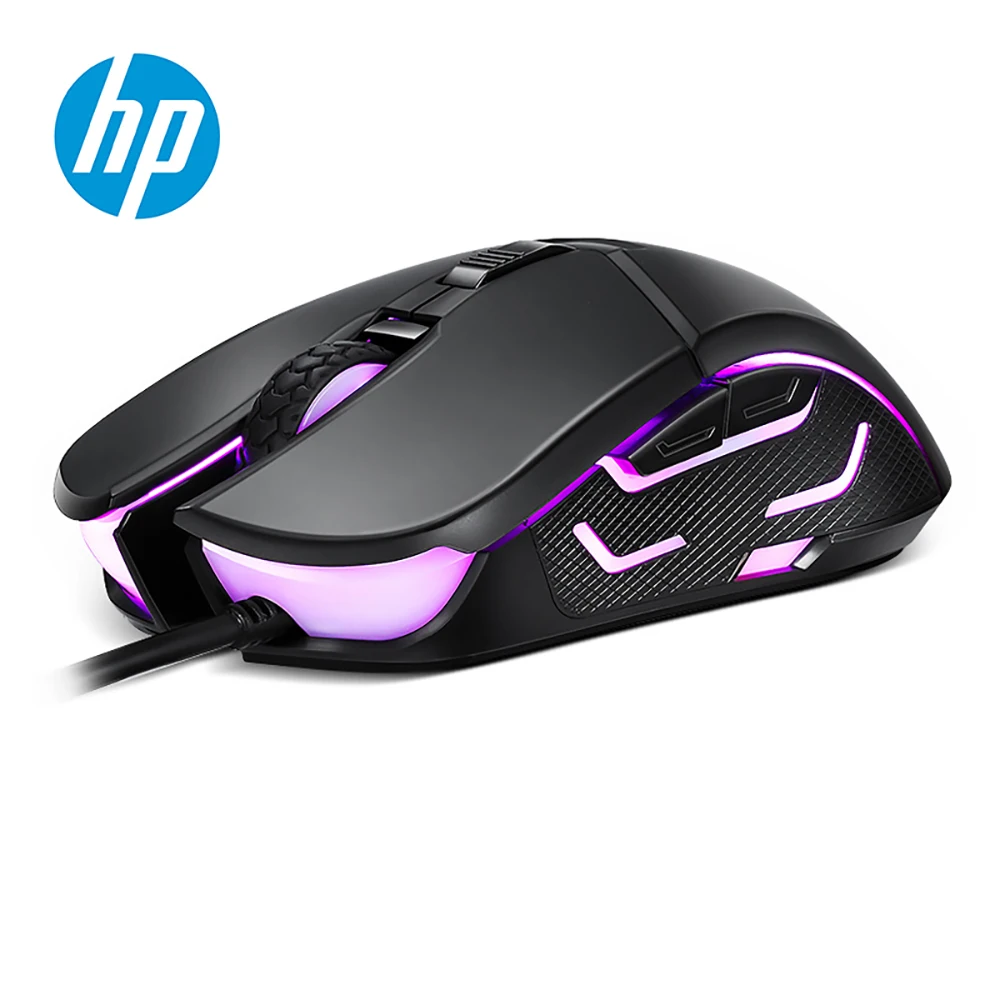 Black normal Hp G260 RGB светодиодный светильник Проводная игровая мышь профессиональная эргономичная Макросъемка 5500 dpi Мышь для ПК компьютера ноутбука Бесшумная мышь - Цвет: Black normal