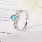 2021 Новое поступление Свадебные обручальные Буле большие кубические циркониевые камни женские кольца из стерлингового серебра 925 пробы Роскошная корона принцессы для дня рождения