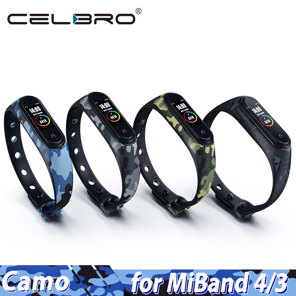 Браслет Камуфляжный для Xiaomi Mi Band 4 3 мягкий силиконовый цветной ремешок на