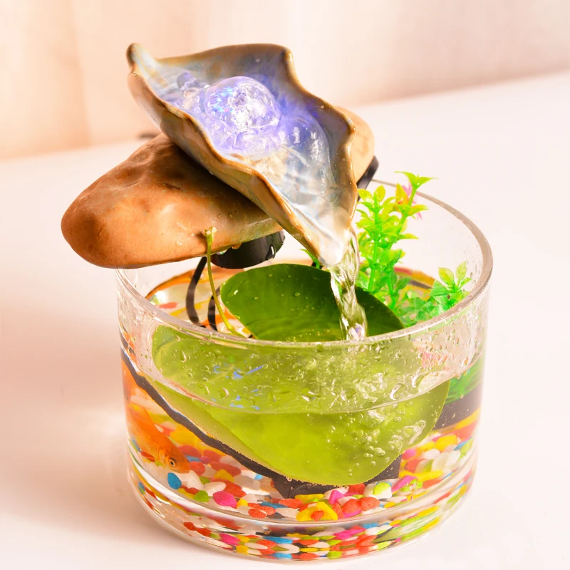 Настольный мини фонтан 110 В/220 В керамический стеклянный водяной для помещений