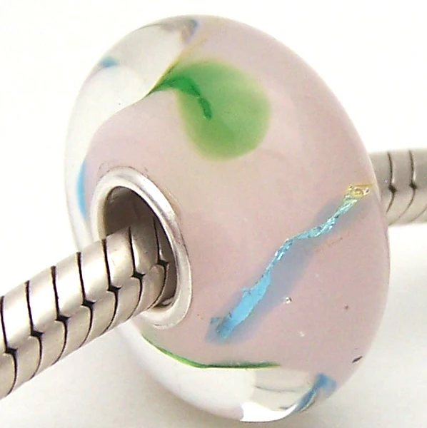 

JG1195 100% S925 Sterling Silver Beads Murano Glass beads Fit European Charms Bracelet charms diy jewelry Lampwork GlassBeads