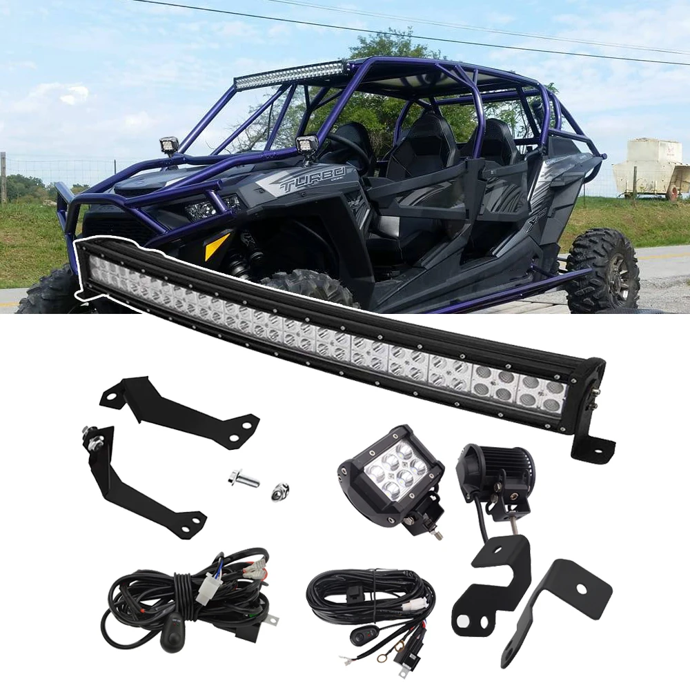 Для Polaris RZR 1000 900 XP верхняя крыша 3" изогнутый СВЕТОДИОДНЫЙ Комплект для крепления светового стержня и A-столб светодиодный комплект для крепления рабочих огней с монтажным комплектом