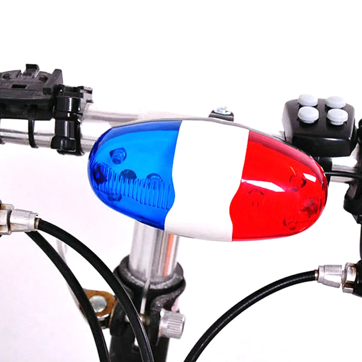 Bicycle Bell 6 LED 4 Tone Bicycle Horn Bike Call LED Bike Police Light Electronic loud Siren Kid Accessories Bike Scooter MTB