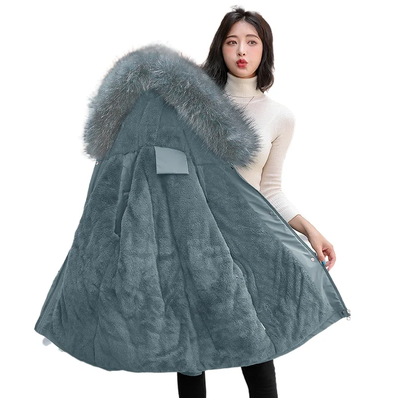 Рекламная цена! Большая Меховая зимняя куртка 2021 женская пуховая парка женское