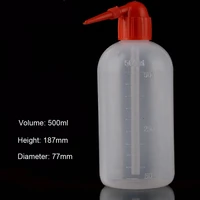 500ml plastic safety wash bottle with red mouth and graduated for laboratory experiment 5pcs of pack