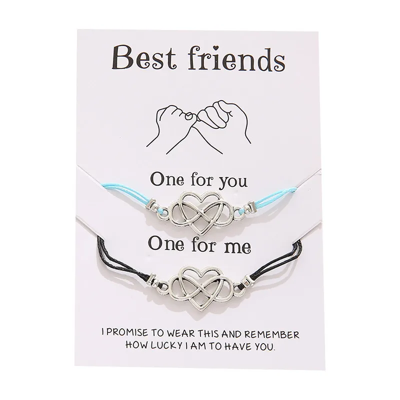 Hot Selling Best Friends Friendship Card Chain Simple Personality Love 8 Character Lovers Designer Chrams Bracelets | Украшения и