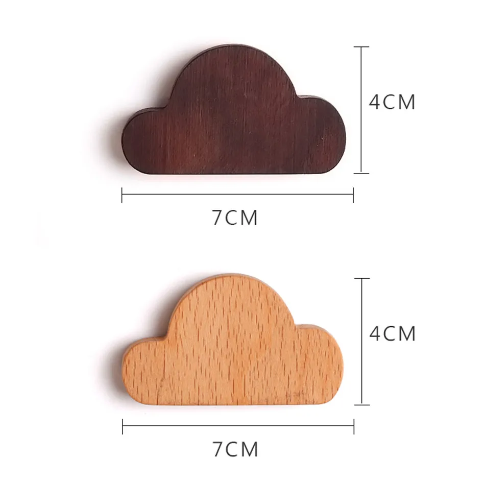 TTLIFE деревянные крючки для ключей в форме облака настенный бук/черный орех