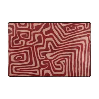 Red And Pink Swirl Pattern Doormat Carpet Mat Rug Polyester Anti-slip Floor Decor Bath Bathroom Kitchen Bedroom 60x90