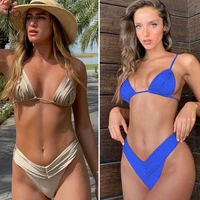 newest sexy bikinis female micro folds swimwear women high cut bikini set string swimming suit for women white swimsuit