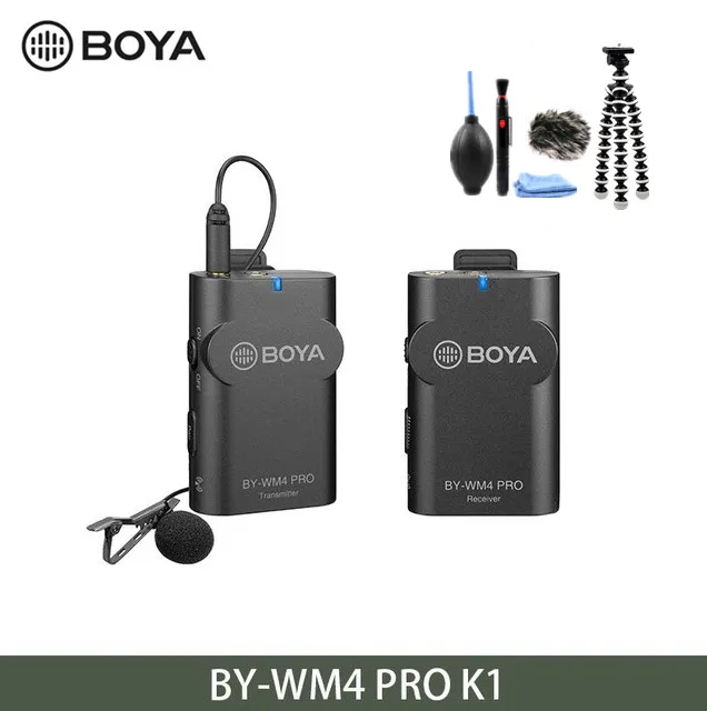 BY-WM4 Pro K1 Boya BY-WM4 Pro/BY-WM4 Mark II беспроводной Студийный конденсаторный микрофон петличный лацкан микрофон для интервью для iPhone Canon камеры Nikon - Цвет: BY-WM4 Pro K1