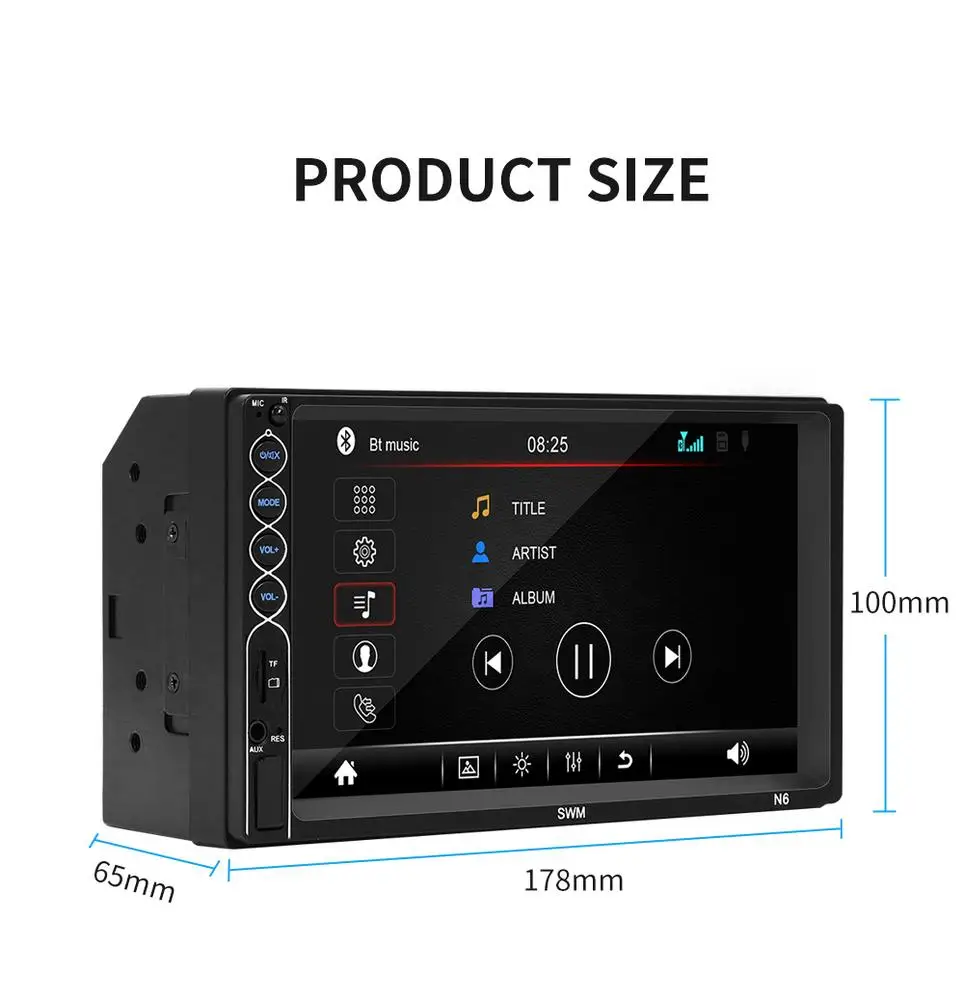7 дюймов Bluetooth стерео радио сенсорный экран плеер 2 Din HD Mp5 поддерживает для IOS/Android
