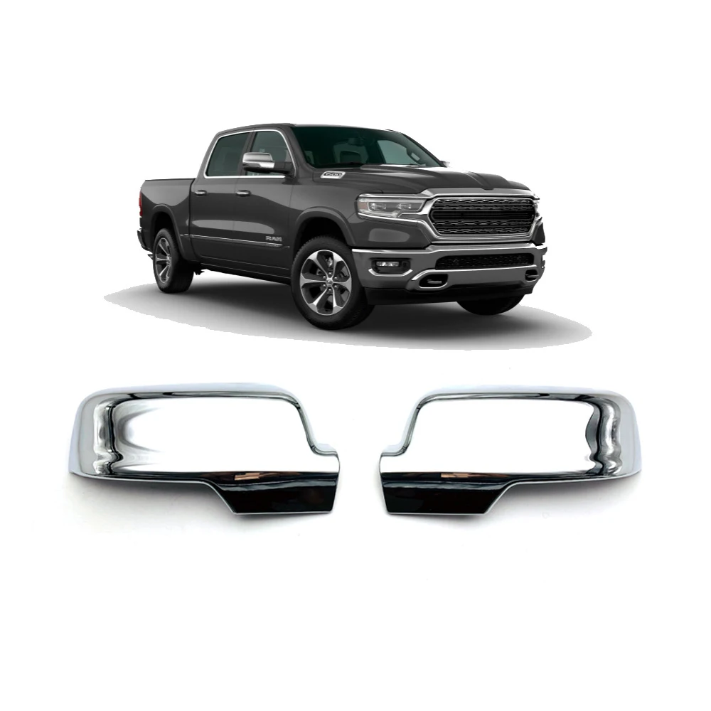 

Для Dodge Ram 1500 2019 2020 пара Chrome Боковая крышка с зеркалом ABS Хромовая автомобильная пленка снаружи Зеркало заднего вида декоративная крышка