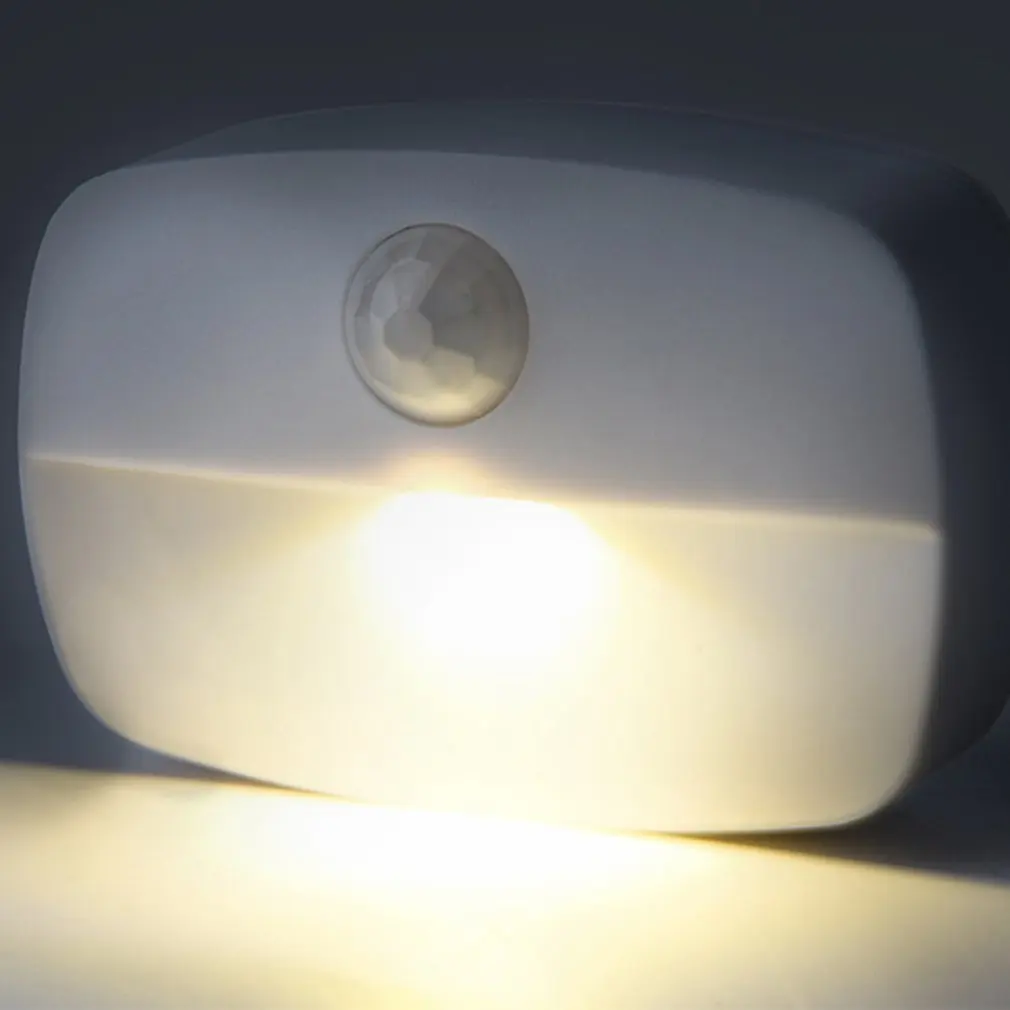 

Smart Motion Sensor Battery Powered LED Night Light Human Body Induction For Home Bed Kitchen Cabinet Wardrobe Wall Lamp