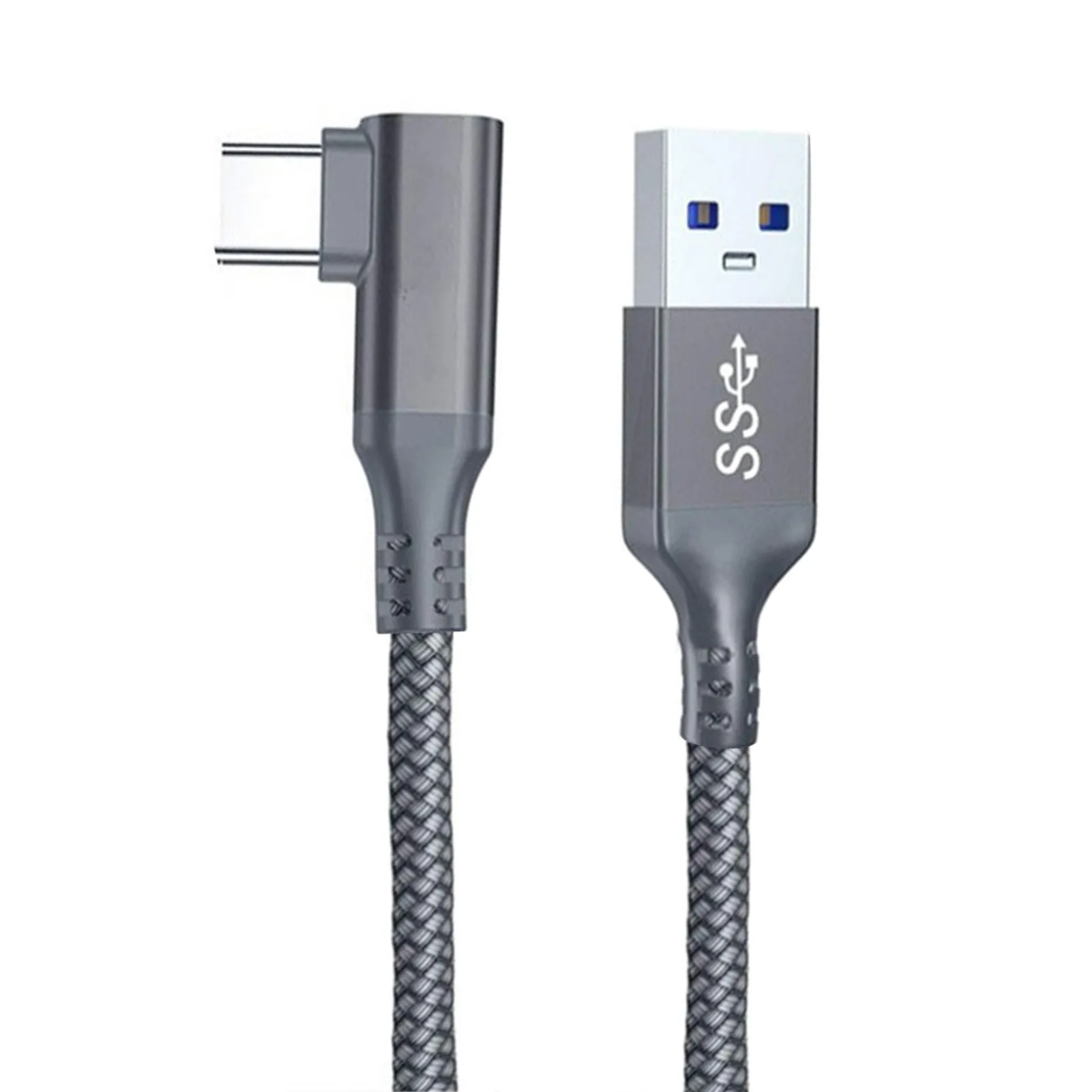 

Кабель виртуальной реальности 16 футов, передача данных, угол 90 градусов, легкий, для игр, быстрая зарядка, USB 3.0 Тип C к A для Oculus Quest 2