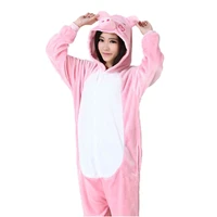 kigurumi womens pajamas free shipping pink pig flannel clothing warm onesie soft overalls girl funny cosplay jumpsuits