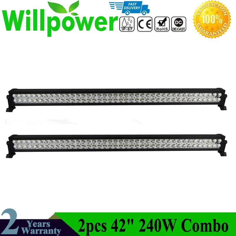 2pcs no wire Высокое качество водонепроницаемый 4 шт. 240 Вт 42 дюйма 12 В внедорожный светодиодный светильник, рабочий светильник, внедорожный светильник - Цвет: 2pcs no wire
