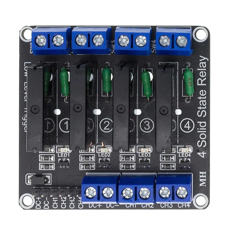 4 канальный 5 В DC релейный модуль Твердотельный низкий уровень SSR AVR DSP 2A 240 H52|relay
