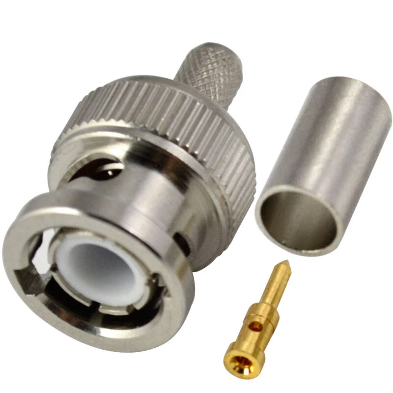 Обжимной штекер BNC для кабеля видеонаблюдения RG58 5 шт./упак. Coax разъем обжимные