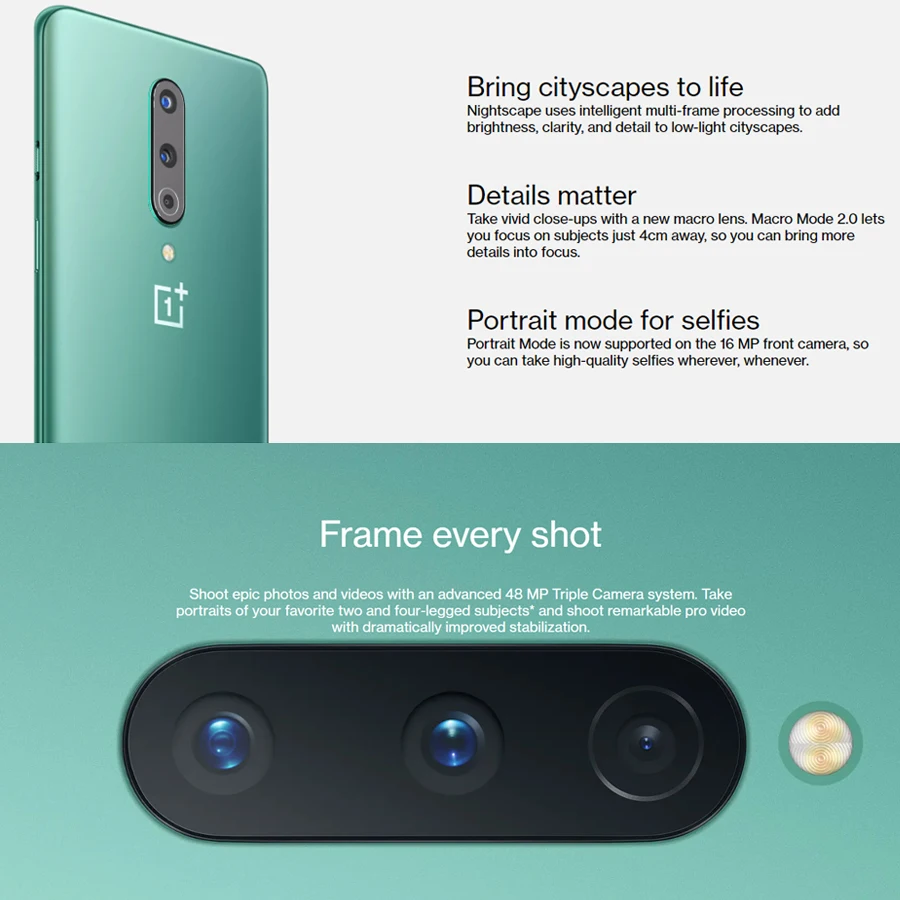 

2020 New OnePlus 8 5G Mobile Phone Dual SIM 8G/12G RAM 128/256GB ROM Snapdragon865 6.55" 48MP 4300mAh NFC Android10 Smart Phone